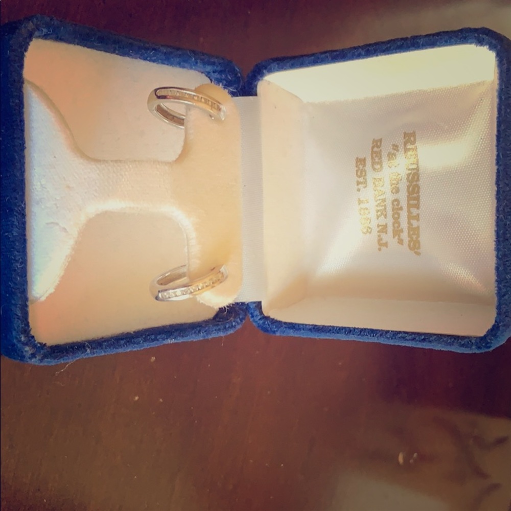 Diamond channel earrings